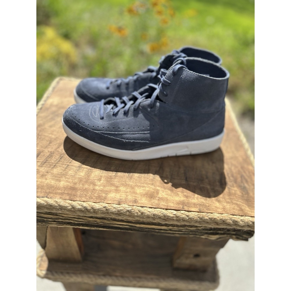 Nike Air Jordan 2 Decon 897521-402 Blue Suede High Top Sneakers Men's Size 12